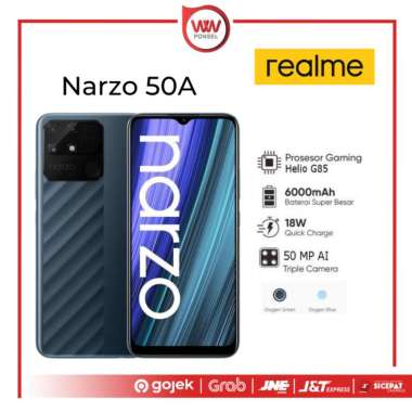 Hp Realme Narzo 50A RAM 4GB Internal 128GB Garansi Resmi Oxigen Green