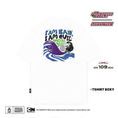 Aerostreet T Shirt Boxy Bad Evil Mojo Jojo White Kaos FBDAA M