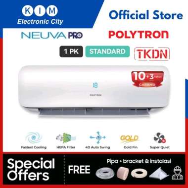 AC POLYTRON PAC-09VZ 1 PK (790W 9.000 Btu/h) STANDARD GOLDFIN SUPER COOLING R32 GARANSI RESMI AC + U