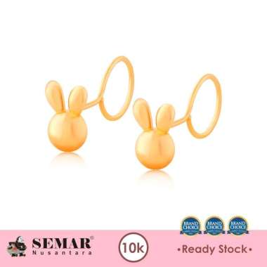 Anting Emas Toge Cute Fluffy Rabbit Gold 10K Semar Nusantara