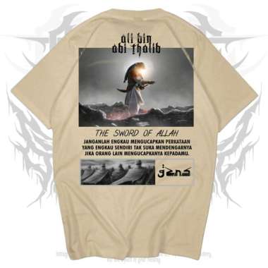 Kaos Baju Ali bin Abi Thalib Dakwah Sahabat Nabi Muslim Islami polos SIZE XL CREAM
