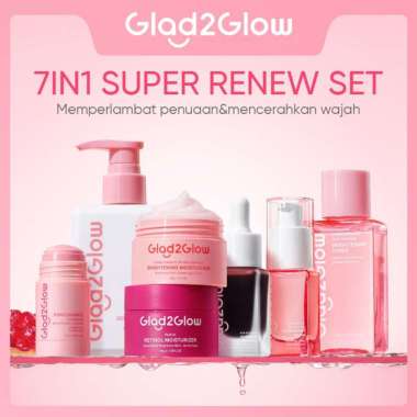 【Paket Hemat Mencerahkan】Glad2Glow Renew Bundle All In 1 7in1-Brightening Toner+Brightening Moisturi