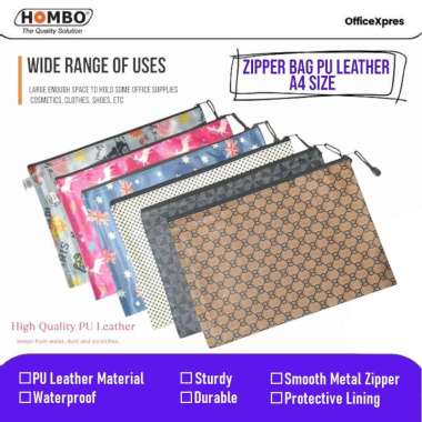 Zipper Bag PU Leather A4 / Map Resleting A4 / Map Zipper Motif / Tas Zipper A4 / Dompet Zipper A4 Un