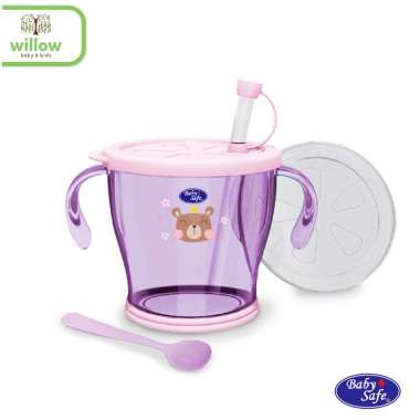 Gelas Minum Anak - Babysafe Pres & Sip Cup Purple