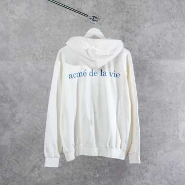 Jacket ADLV TEXT BLUE IVORY WHITE ZIP HOODIE 100% ORIGINAL Size 1