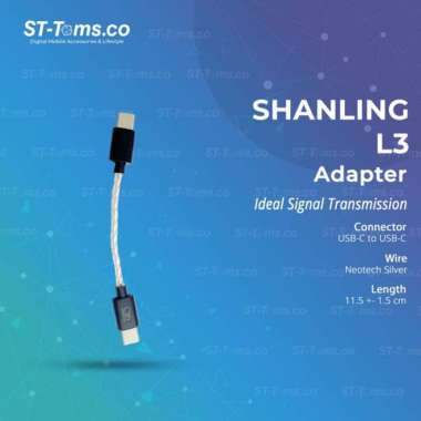 Shanling L3 / L 3 USB-C to USB C OTG DAC Adapter Cable 8 Core Neotech Silver Cable