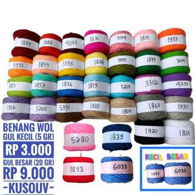 Benang Wol/Benang Rajut Gulungan Kecil/Besar Gulungan Besar