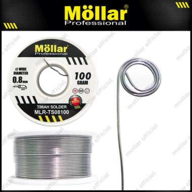 MOLLAR TS08100 Timah Solder 100 gram x 0.8 mm Tenol Kawat Rol Gulung Alat Patri