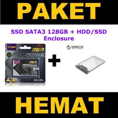 SSD SATA 3 V-GeN + HDD/SSD Enclosure ORICO 2139U3 PAKET RESCUE 128GB +ORICO 2139U3