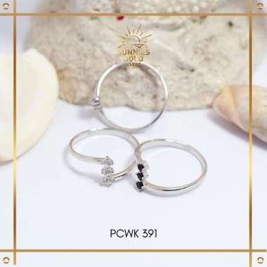 CINCIN WANITA EMAS PUTIH PERMATA LAPIS 3 KADAR 8K (375) CINCIN FASHION KOREAN LOOK EMAS PUTIH TERBAR