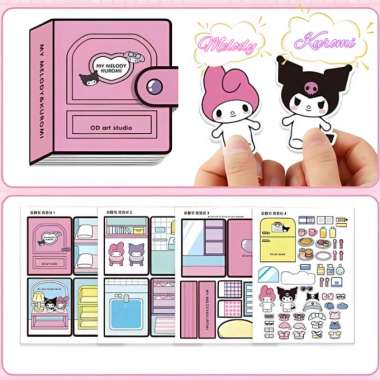 Toy Studio Mainan Anak DIY Quiet Book Sanrio Mainan Stiker Busy Book Kuromi Melody Cinamoroll Hello 