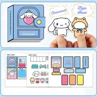 Toy Studio Mainan Anak DIY Quiet Book Sanrio Mainan Stiker Busy Book Kuromi Melody Cinamoroll Cinamo