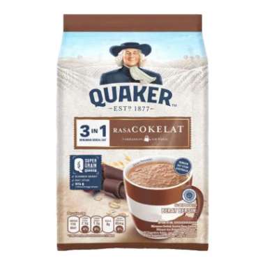 Quaker oat 3in1 matcha / coklat / vanila 8x28 gram coklat