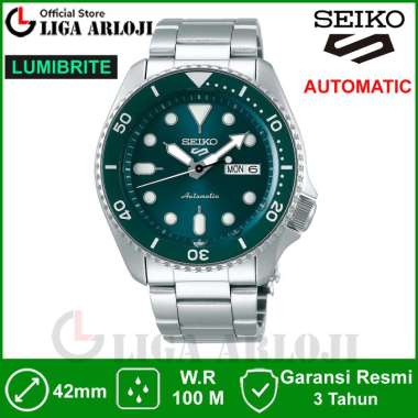 Seiko 5 Sports SRPD61K1 Jam Tangan Pria Automatic Lumibrite Original SRPD61K SRPD61 Green Hulk