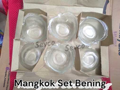 6 pcs Mangkok Kaca Bening MK Leaf KIG 133804/ Mangkok Kaca Kecil Cantik / Mangkok Kado