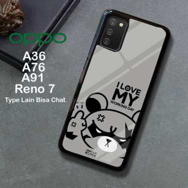 Custom Case TPU 3D Casing Softcase Tempered Glass Cover Belakang Hp 3D Oppo A54, Reno 7, A36, A76, A