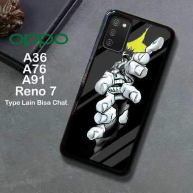 Custom Case TPU 3D Casing Softcase Tempered Glass Cover Belakang Hp 3D Oppo A54, Reno 7, A36, A76, A