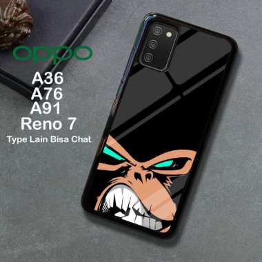 Custom Case TPU 3D Casing Softcase Tempered Glass Cover Belakang Hp 3D Oppo A54, Reno 7, A36, A76, A