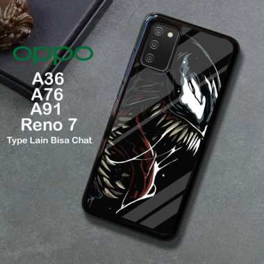 Custom Case TPU 3D Casing Softcase Tempered Glass Cover Belakang Hp 3D Oppo A54, Reno 7, A36, A76, A