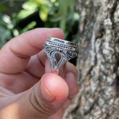 Ganggang Emban Cangkok Cincin Ring Perak Silver Bali Asli 925 Ukir Jawan Kawat Pria Laki Wanita Kere