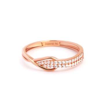 Cincin Emas 7K - Lenara Gold Ring - Eternal Collection - Juene Jewelry 18 White