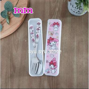 Set garpu sendok Kuromi My Melody Cinnamoroll box fullprint MM