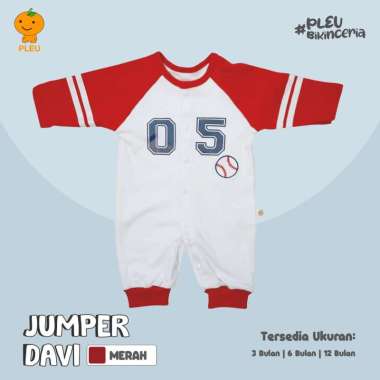 PLEU Jumper Davi | Baju Anak Laki Laki Usia 3-12 Bulan Merah 6 bulan