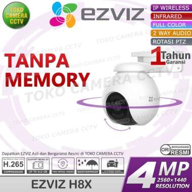 CCTV WIFI ROTASI 360 SIRENE EZVIZ H8X 4MP KAMERA CCTV PINTAR BERSUARA BERWARNA TANPA MEMORI