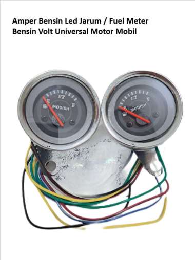 Speedometer Bulat Amper Bensin Led Jarum Fuel Meter Bensin Analog Motor Mobil Universal