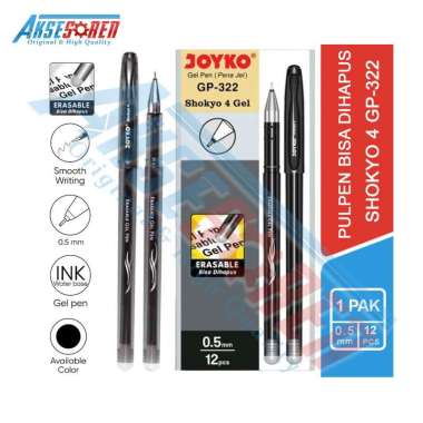 Pulpen Shokyo 4 Joyko [GP-322/12 Pcs] / Erasable Gel Pen / Ballpoint Bisa Dihapus / Pena jel 1 Pack 