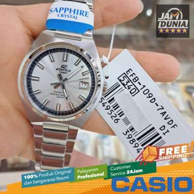 JAM TANGAN PRIA CASIO ANALOG ORIGINAL STAINLESS SILVER EDIFICE EFB 109D 7A CASIO EDIFICE EFB-109D-7A