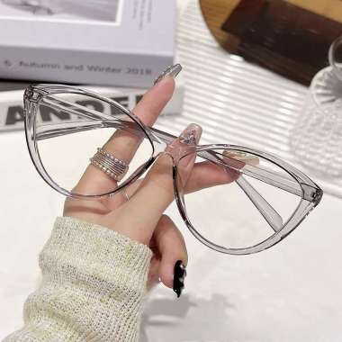FG Kacamata Anti Radiasi Model Cat Eye Lensa Bening Tahan Sinar Uv400 Fashion Wanita K74 FJ101 FJ101