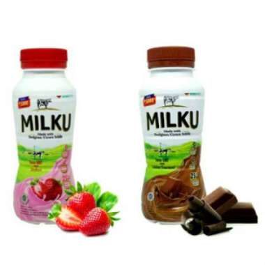 Milku Susu Botol [200ml] 1 Pak isi 12 Strawberry