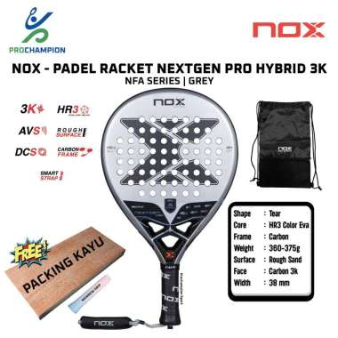 Padel Raket NOX NextGen Pro Hybrid 3K NFA Series Grey