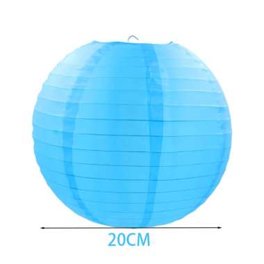 LAMPION KAIN POLOS LAMPION KAIN WARNA WARNI 20CM BIRU