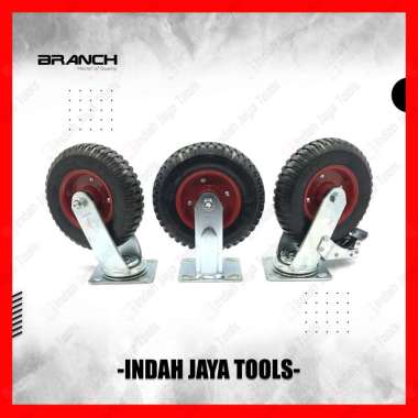BRANCH Roda KEMBANG Karet 8 Inch Heavy Duty HIDUP MATI REM - Troli Kastor Caster Trolley Gerobak MAT