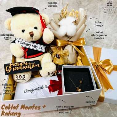 HADIAH WISUDA / KADO WISUDA / HAMPERS WISUDA / HAMPERS GRADUATION +Coklat+Kalung