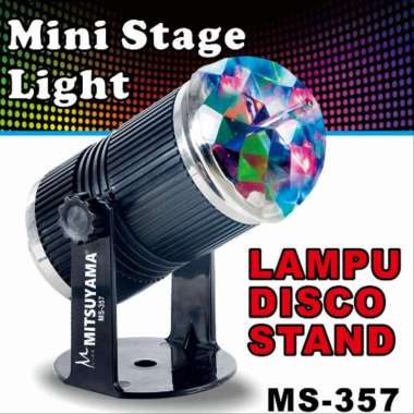 Lampu Disco Stand MS-357 Mitsuyama Sensor Suara Musik LED Bohlam Mini Stage Sorot Colok Listrik