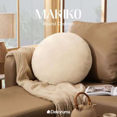 Dekoruma MAKIKO Bantal Sofa Ruang Tamu Bulat / Cushion 50 CM - Cream