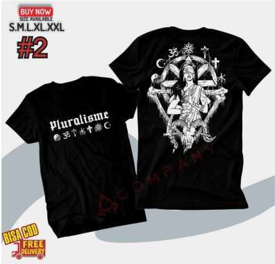 Kaos Tshirt Baju Murah Combed 30S Distro Pluralisme Baphomet sablon bordir polos custom indonesia pr