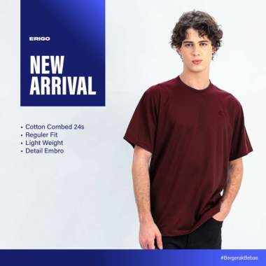 Erigo T-Shirt Embro Vanderson Maroon - Kaos Unisex S