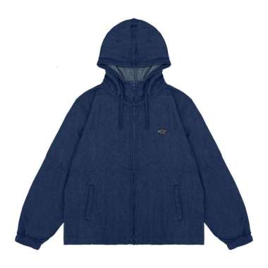 3Second Jaket Denim Pria Hoodie Relaxed Fit Katun Fort HP-C070225 Blue M