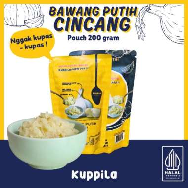 KUPPILA BAWANG PUTIH CINCANG DALAM MINYAK POUCH 200GR GARLIC ASLI BUKAN BUBUK