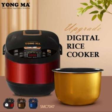 Yong Ma SMC-7047 Digital Rice Cooker SMC 7047 Stainless SMC7047 Resmi Merah