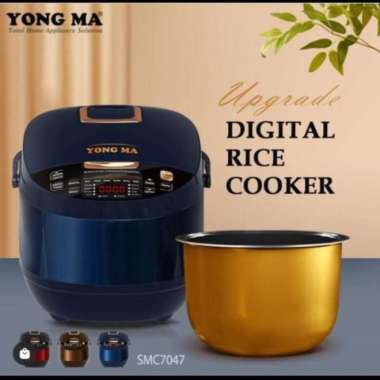 Yong Ma SMC-7047 Digital Rice Cooker SMC 7047 Stainless SMC7047 Resmi Biru