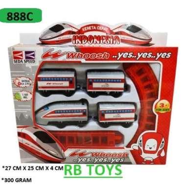 MAINAN KERETA API BATERAI 3 GERBONG 877- / KERETA API 4 GERBONG 888C WHOOSH 4 GERBONG
