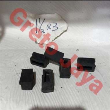 ( 1.5x3 cm ) Kaki Karet Kotak Besi Tutup Holo Aluminium Kursi Meja Alas Rak Holow Hollow Pipa Plat N
