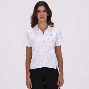 VOLCOM GPL STONE AND ROSES SHORT SLEEVE POLO WHITE L White