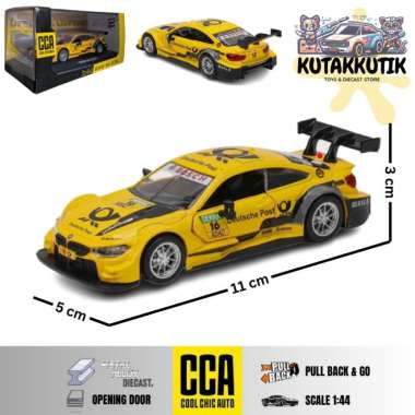 Mainan Mobil Balap Sedan Sport Diecast CCA BMW M4 DTM Kuning Deutsche Post Skala 1:44 BMW M3 Kuning