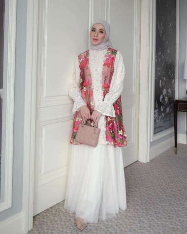 GONEGANI OFFICIAL - Blouse Wanita Brokat Tile Elegan Kartini Kutu Blouse Maroon